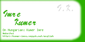imre kumer business card